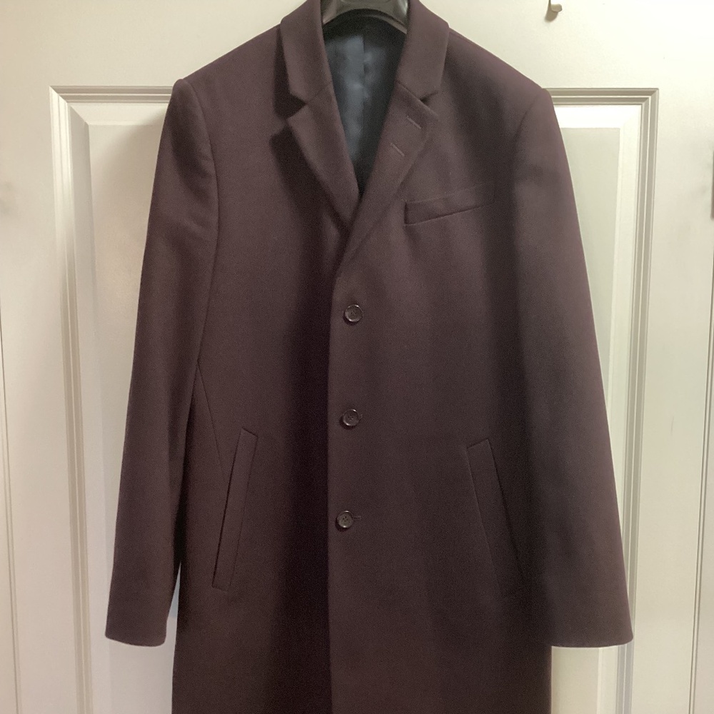 Tiger of Sweden - Mens Overcoat - “Cempsy” - Burgundy Size 42 (52)